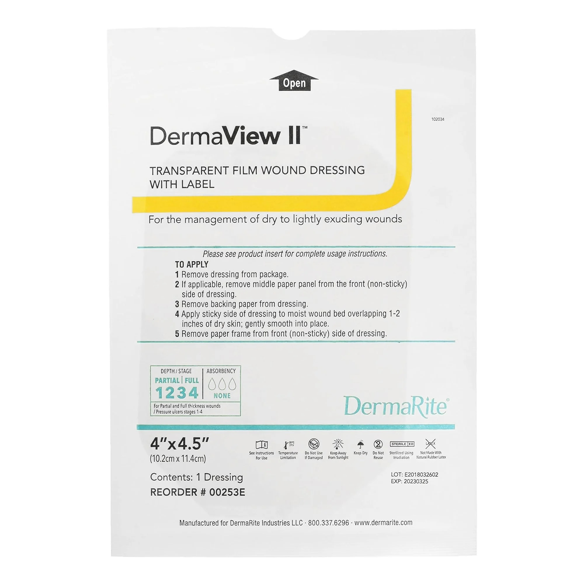 DermaView II Transparent Film Wound Dressing DermaView II Transparent Film Wound Dressing