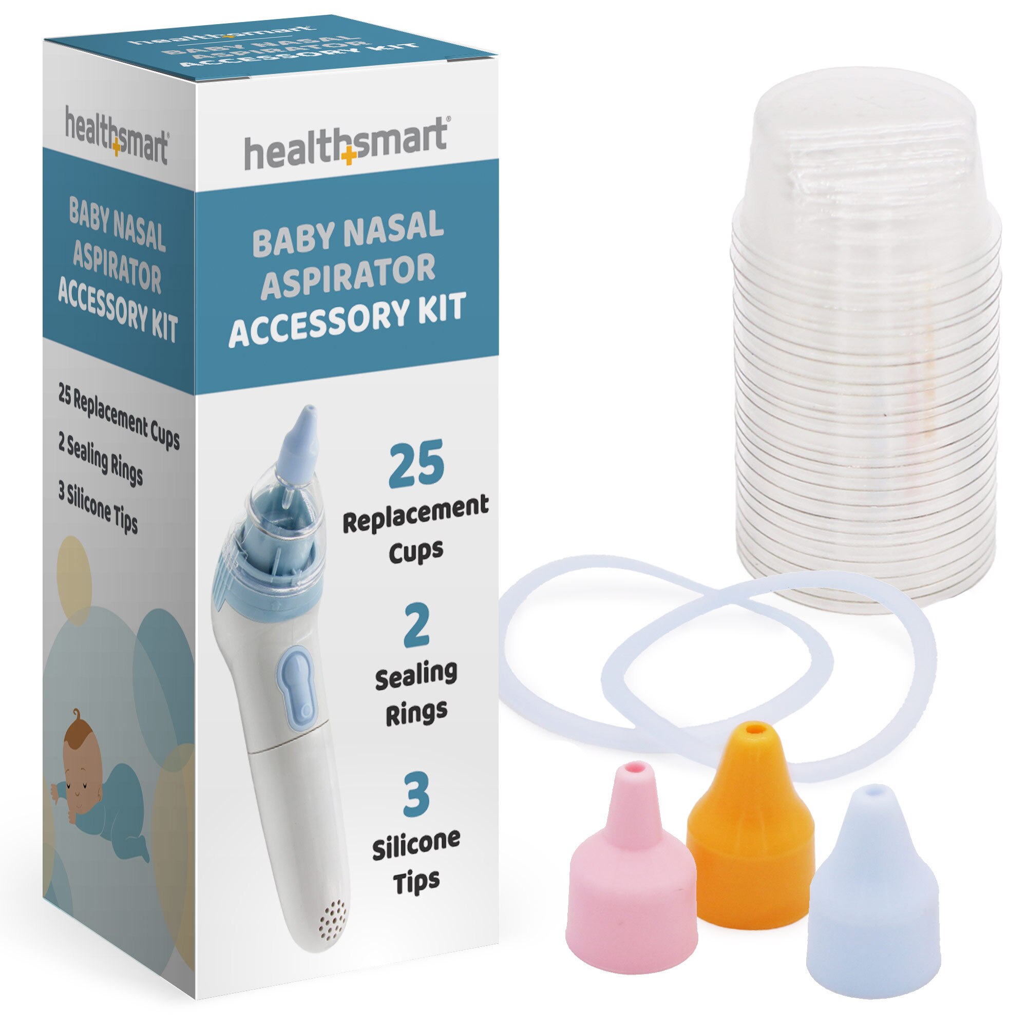 thumbnail image 2 of Nasal Aspirator Replacement Tips - 9 Silicone & 3 Plastic Heads Multi-Style 2 of 13